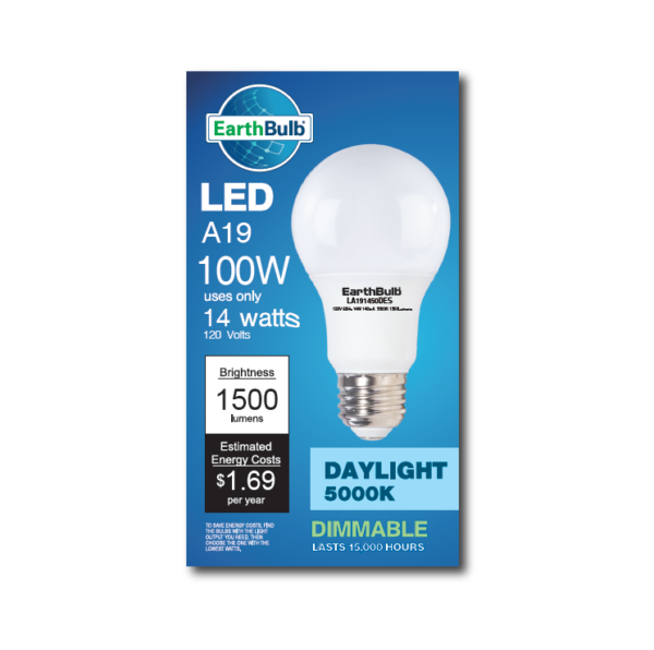 14 Watt 1600LM 5000K A19 Bulb - Single Pack - Image 2