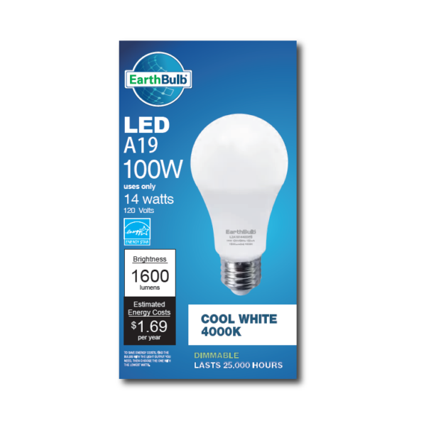 14 Watt 1600LM 4000K A19 Bulb - Single Pack - Image 2