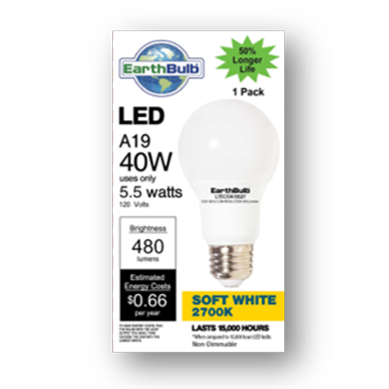 10881 A19 LED EarthBulb in Soft White 2700K