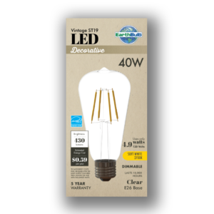 430 lumen ST19 clear filament LED