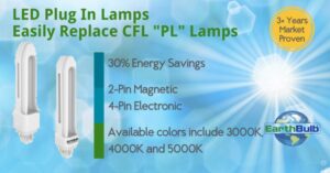 LED plug in lamps easily replace CFL "PL" lamps