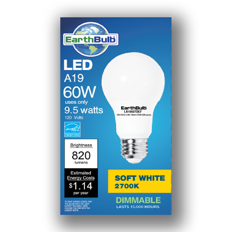 820 lumen 9.5 watt bulb soft white 2700K