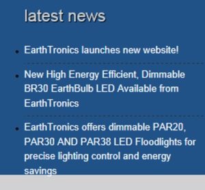 EarthTronics Latest News
