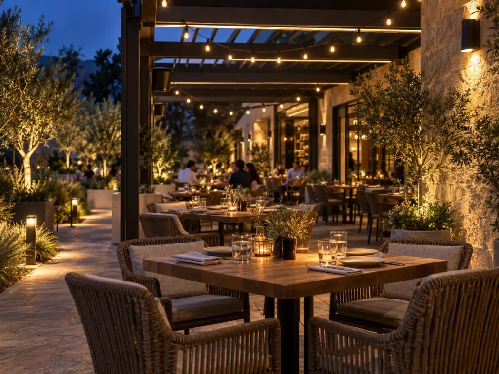 How LED lighting enhances outdoor dining